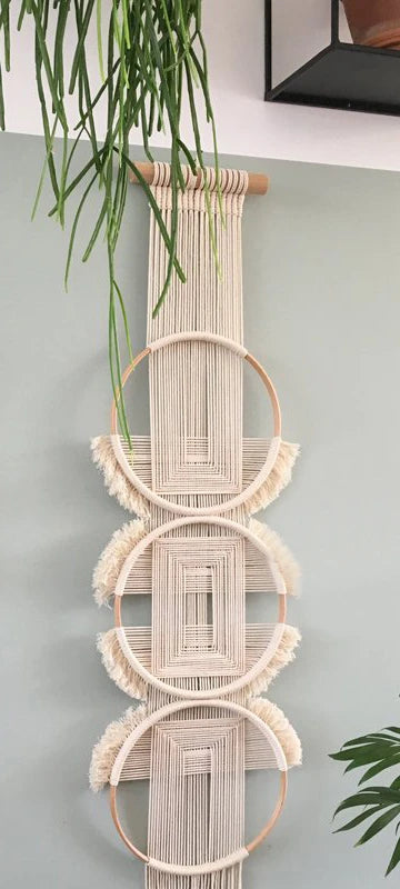 Handwoven Cotton Macramé Wall Hanging – Round Design