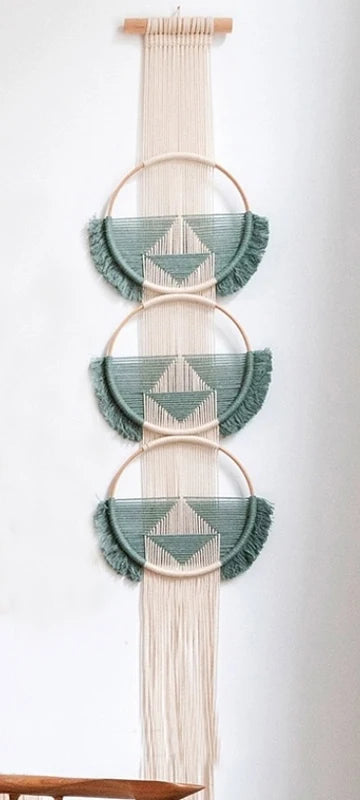 Handwoven Cotton Macramé Wall Hanging – Round Design