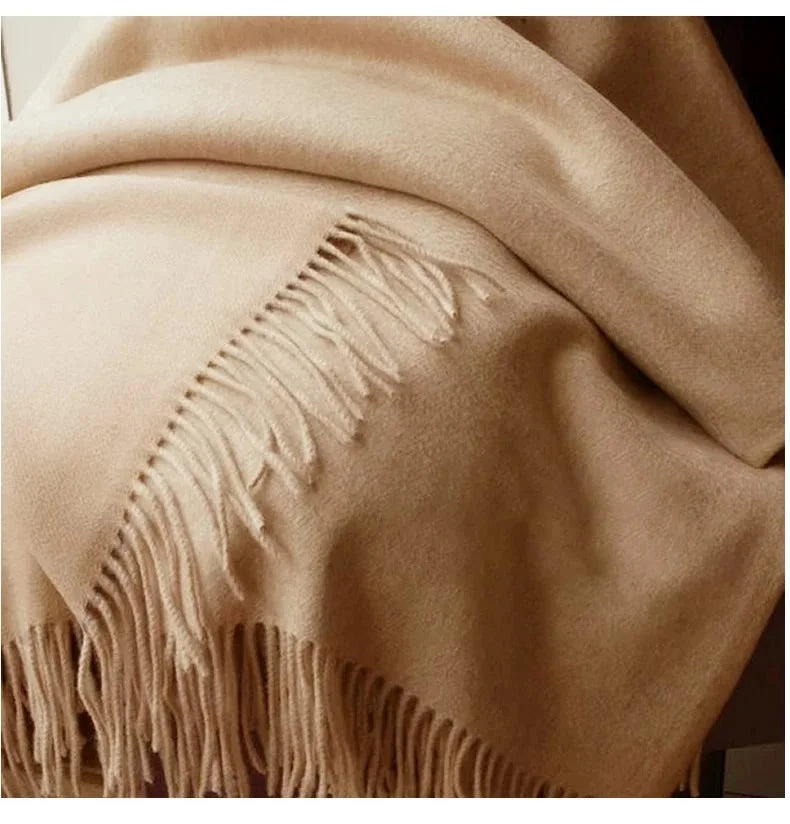 Long Wool Scarf – Solid Colour