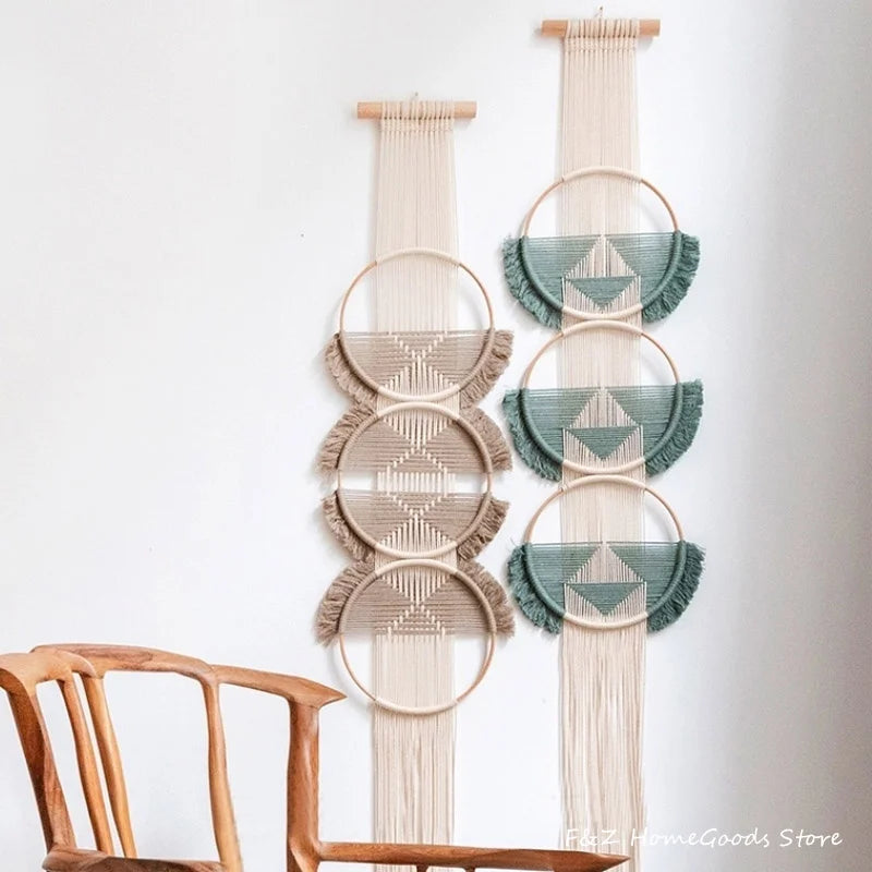 Handwoven Cotton Macramé Wall Hanging – Round Design