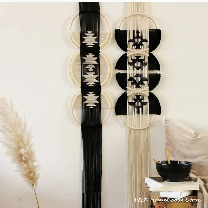Handwoven Cotton Macramé Wall Hanging – Round Design