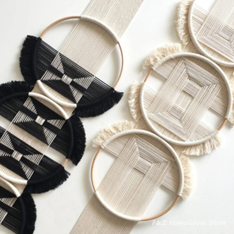 Handwoven Cotton Macramé Wall Hanging – Round Design