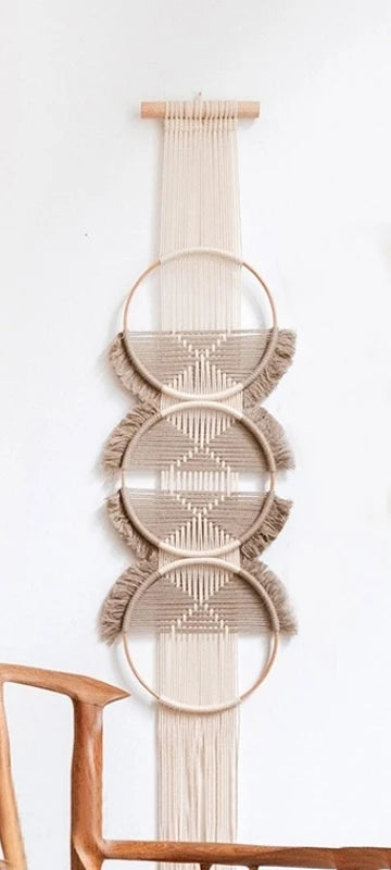 Handwoven Cotton Macramé Wall Hanging – Round Design