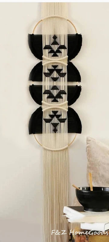 Handwoven Cotton Macramé Wall Hanging – Round Design