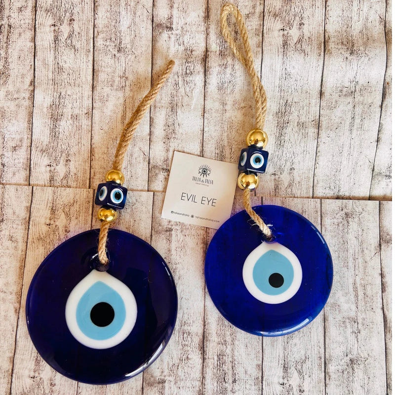 Blue Glass Evil Eye Wall Hanging