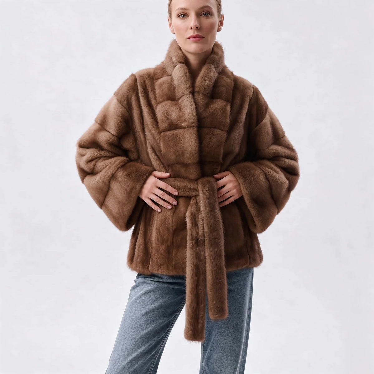 Belted Long-Sleeve Jacket