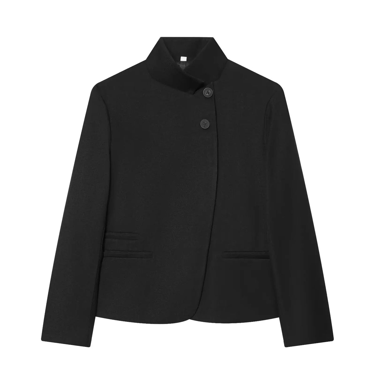 Stand-Collar Blazer with Pocket Detailing