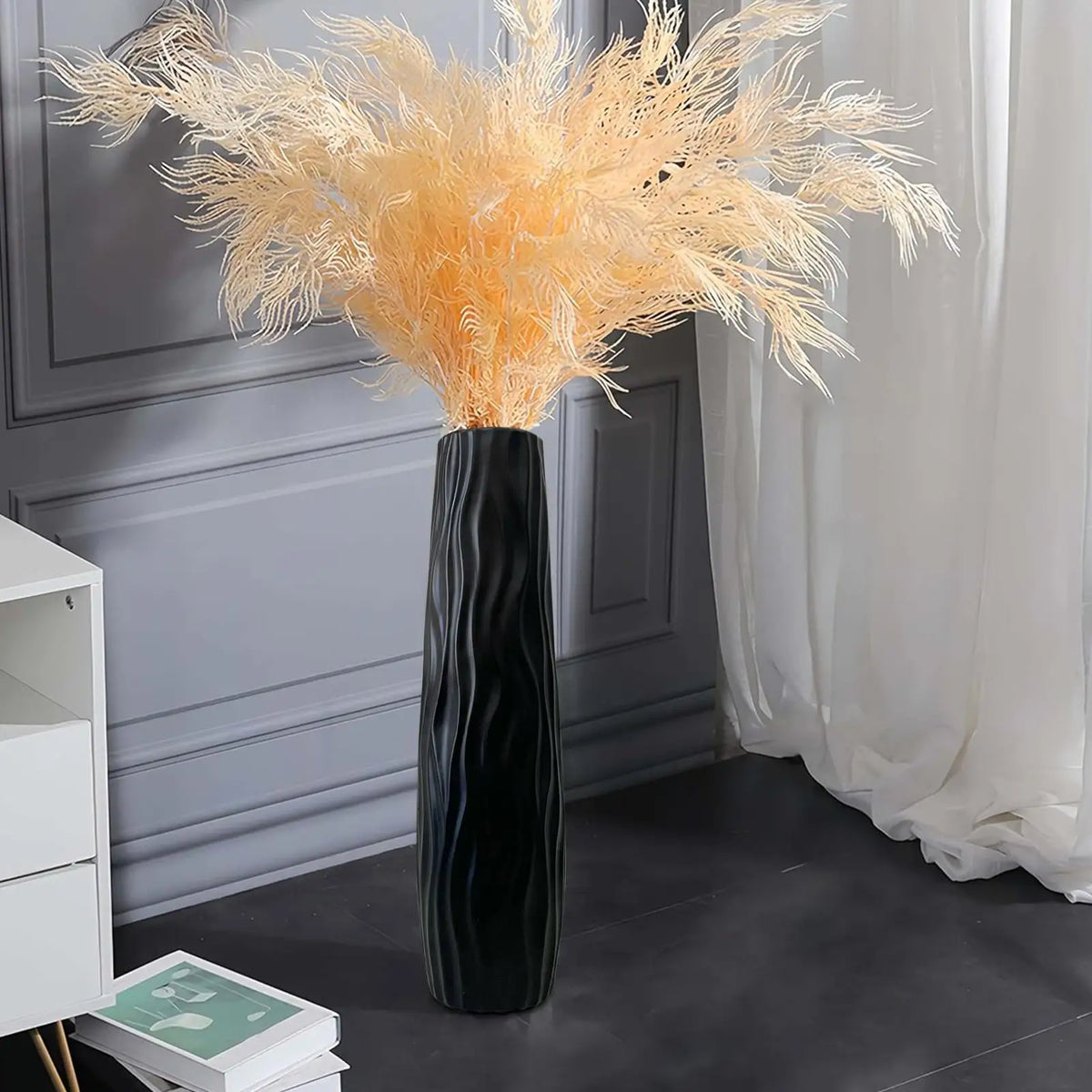 Textured Plastic Floor Vase – 58 cm
