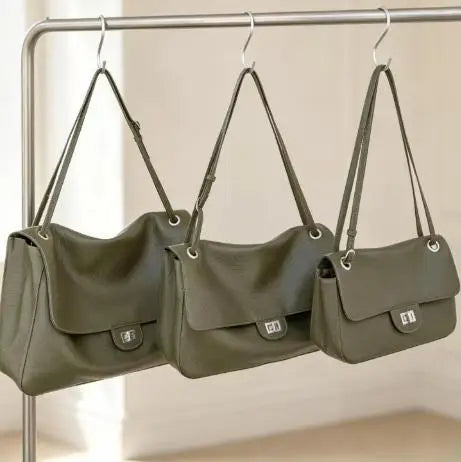Leather Flap Shoulder Bag with Adjustable Strap