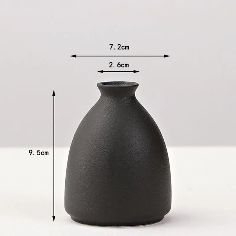 Black Ceramic Tabletop Vase