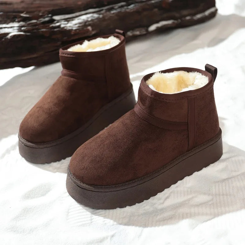 Flannel-Lined Slip-On Ankle Boots