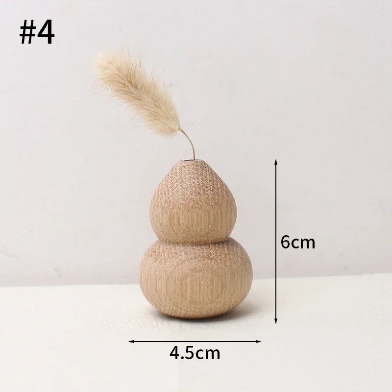 Wooden Decorative Vase for Dried Flowers