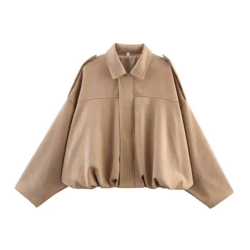 Relaxed Suede-Look Batwing Jacket
