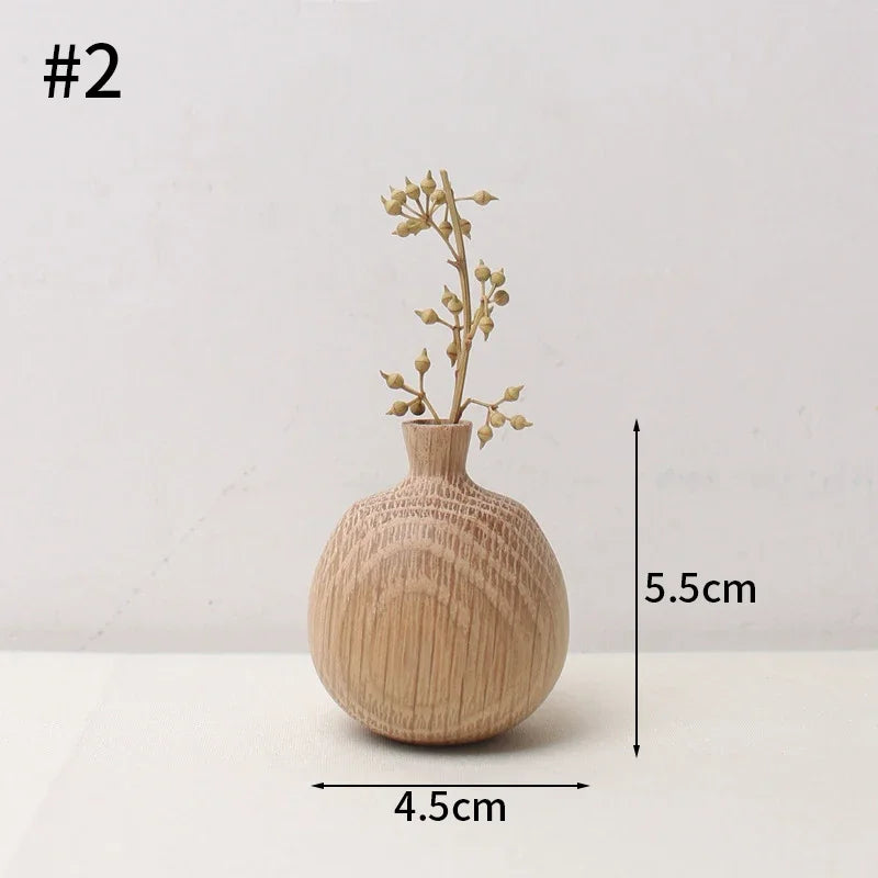Wooden Decorative Vase for Dried Flowers