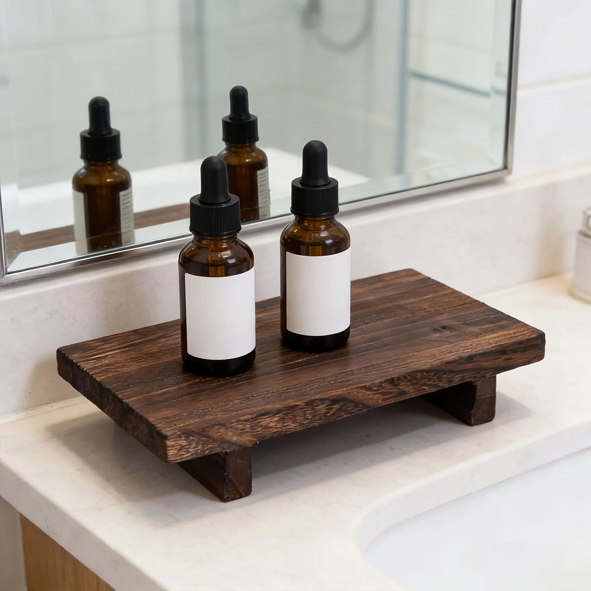 Vintage-Style Wooden Decorative Tray