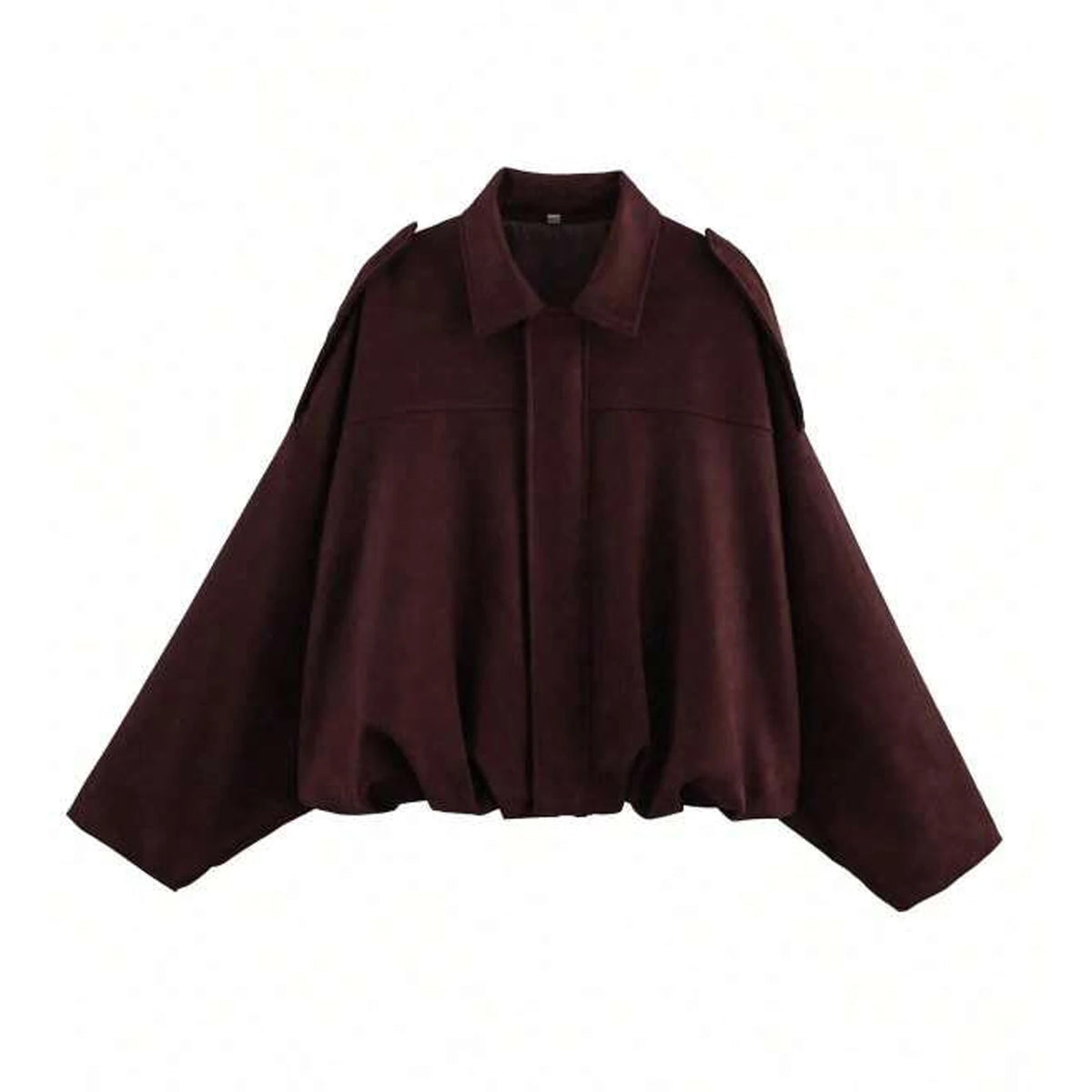 Relaxed Suede-Look Batwing Jacket