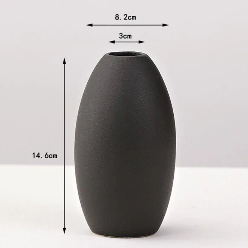 Black Ceramic Tabletop Vase