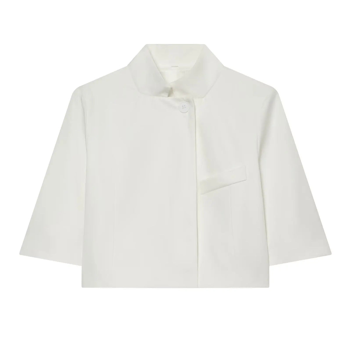 Stand-Collar Short-Sleeve Blazer