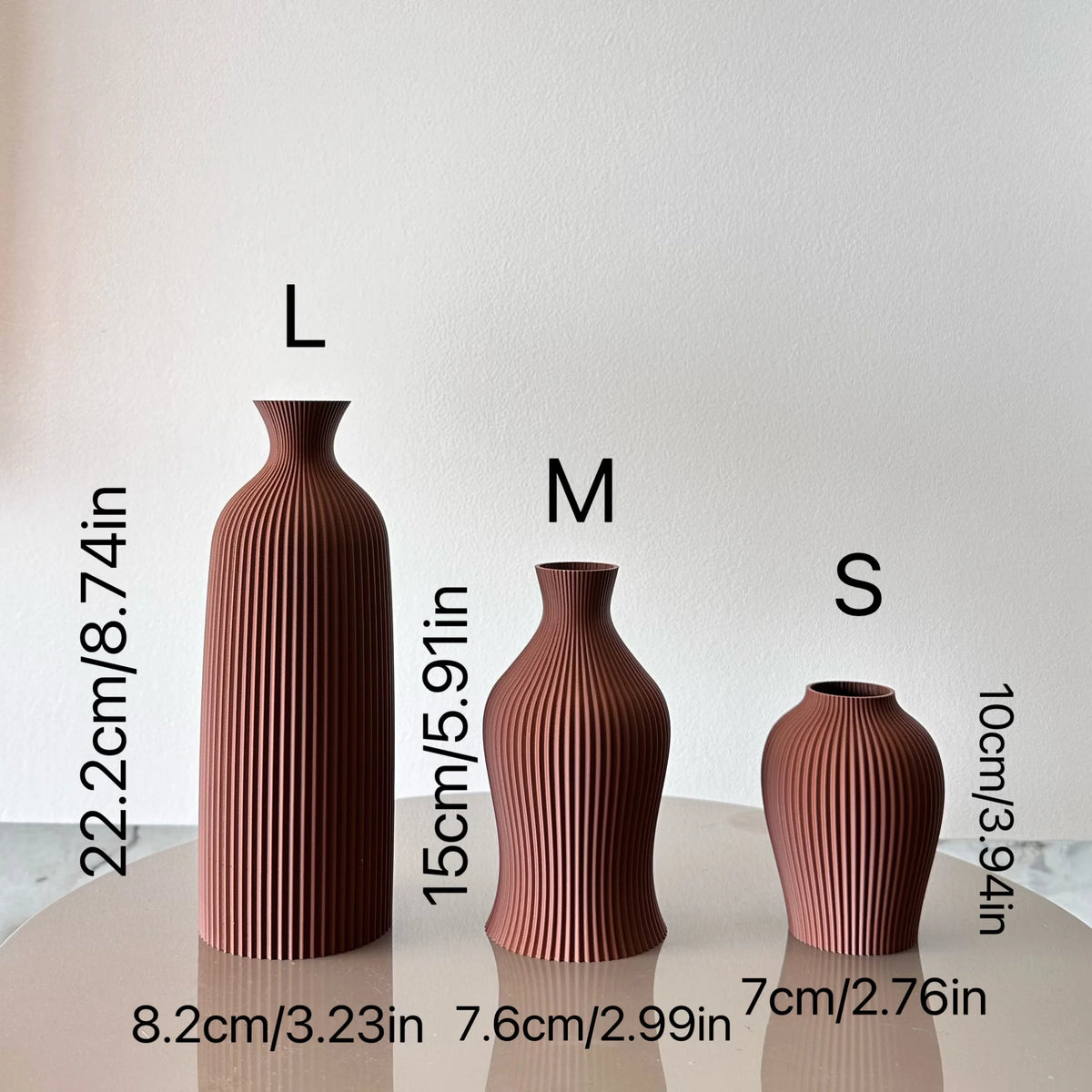 3-Piece Decorative Vase Set for Dried Flowers