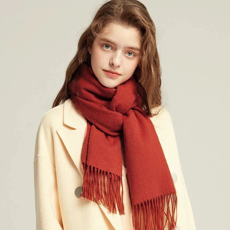 Long Wool Scarf – Solid Colour