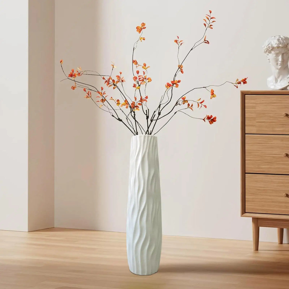 Textured Plastic Floor Vase – 58 cm