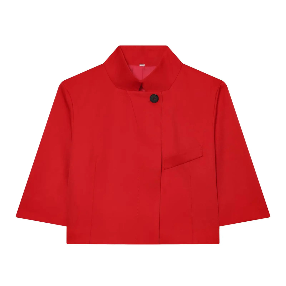 Stand-Collar Short-Sleeve Blazer