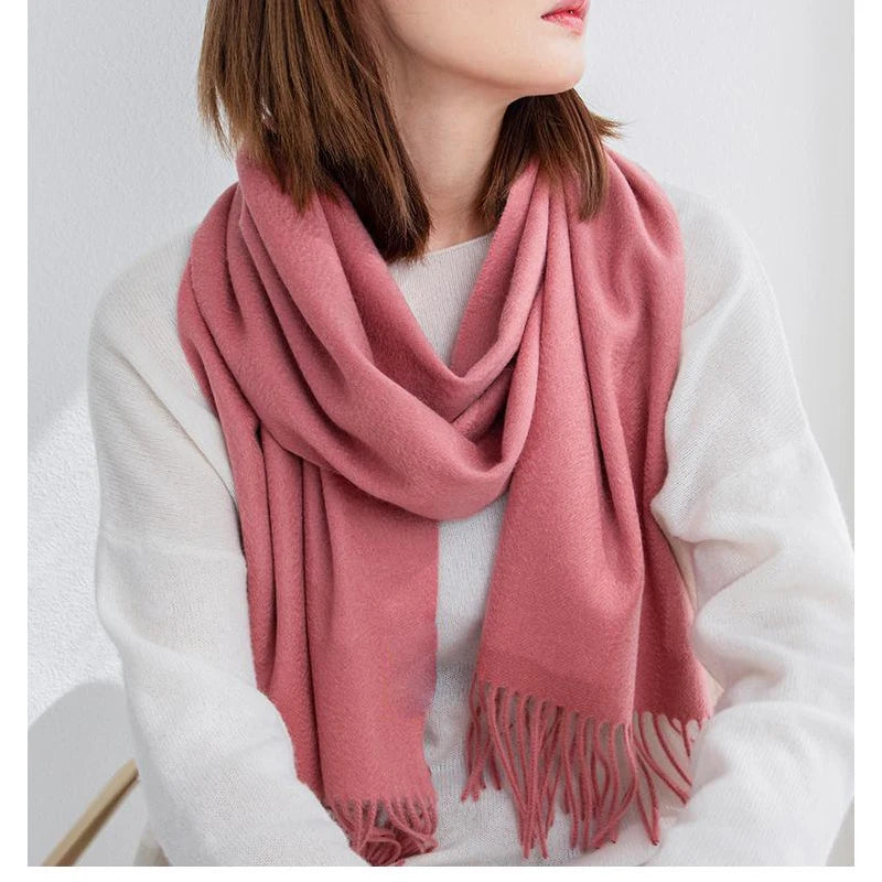 Long Wool Scarf – Solid Colour