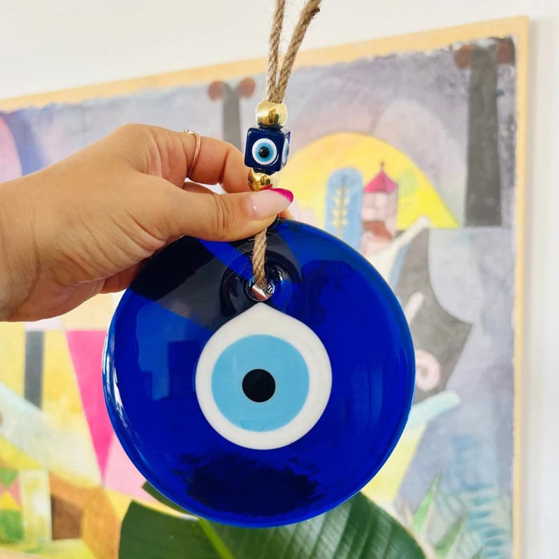 Blue Glass Evil Eye Wall Hanging