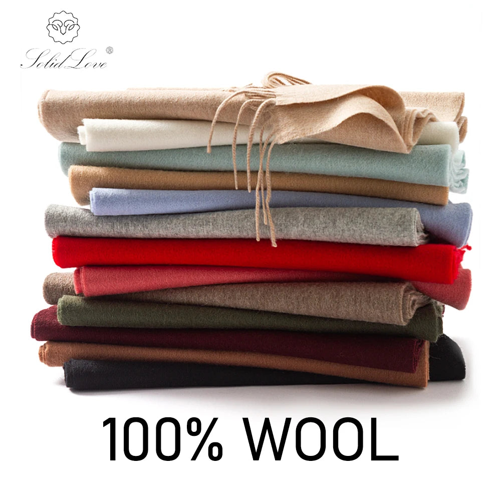 Long Wool Scarf – Solid Colour