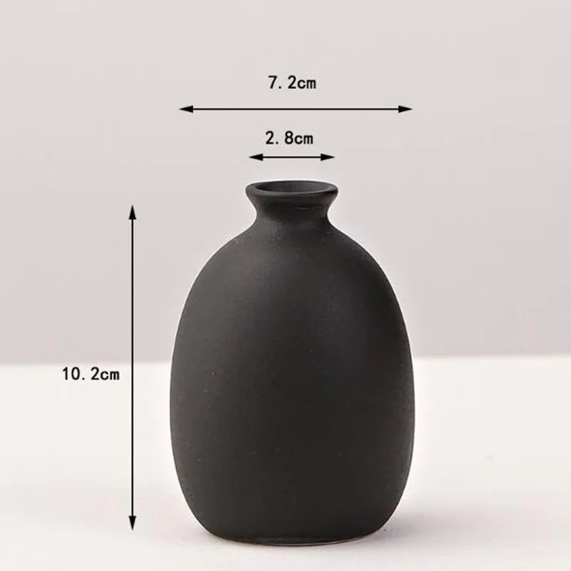 Black Ceramic Tabletop Vase