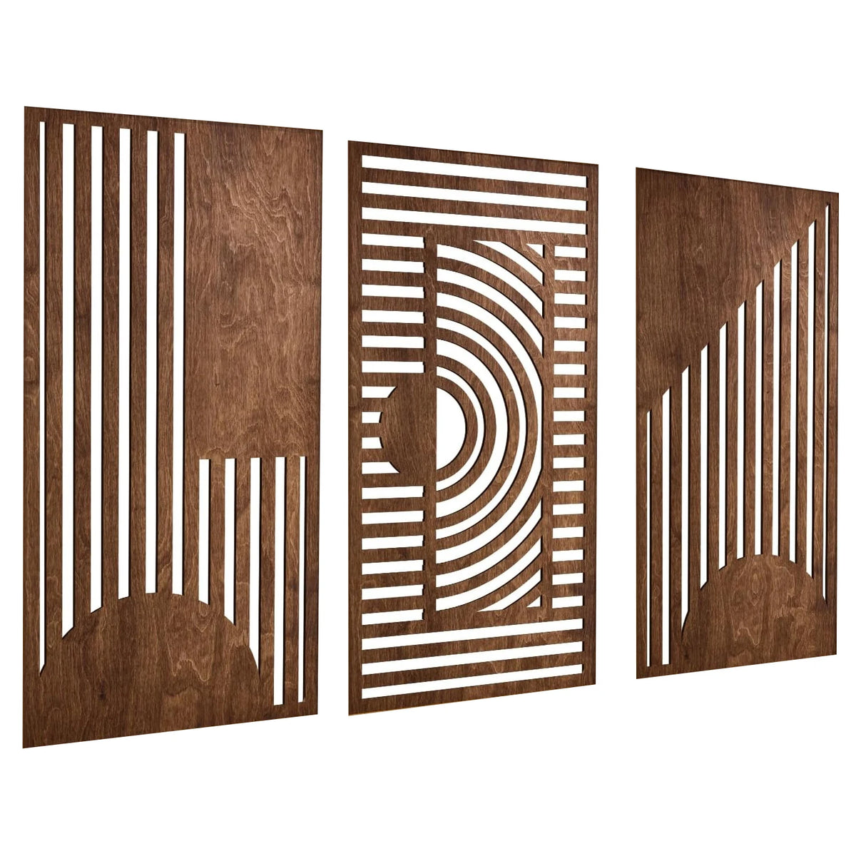 3-Piece Geometric Wooden Wall Art Set