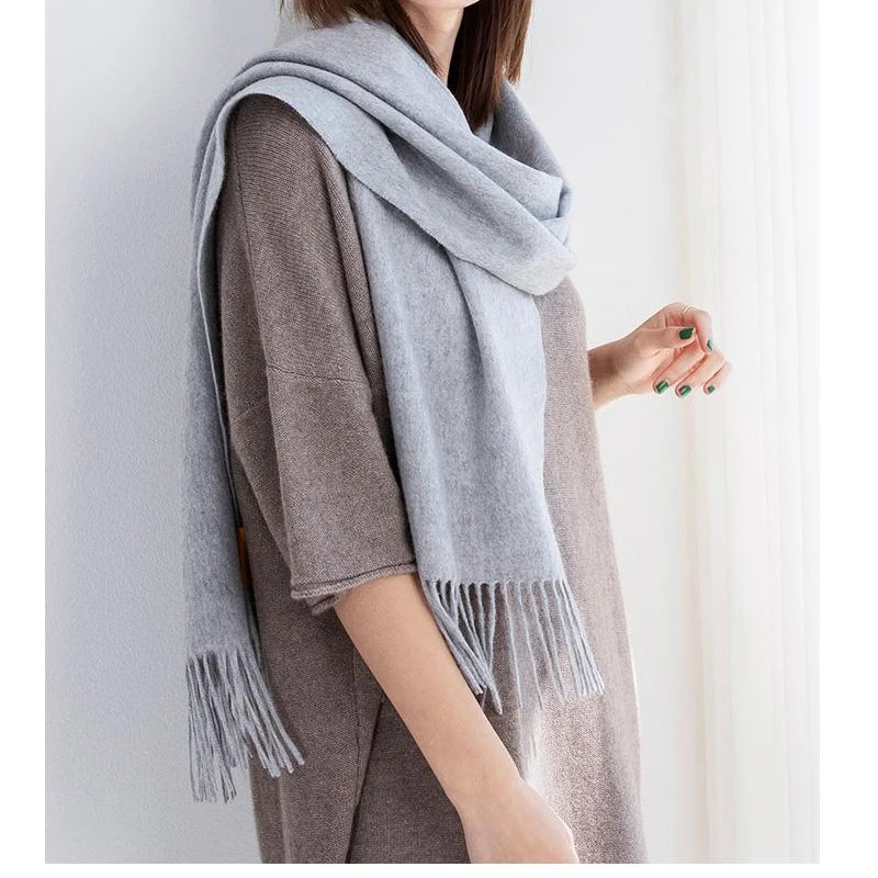 Long Wool Scarf – Solid Colour