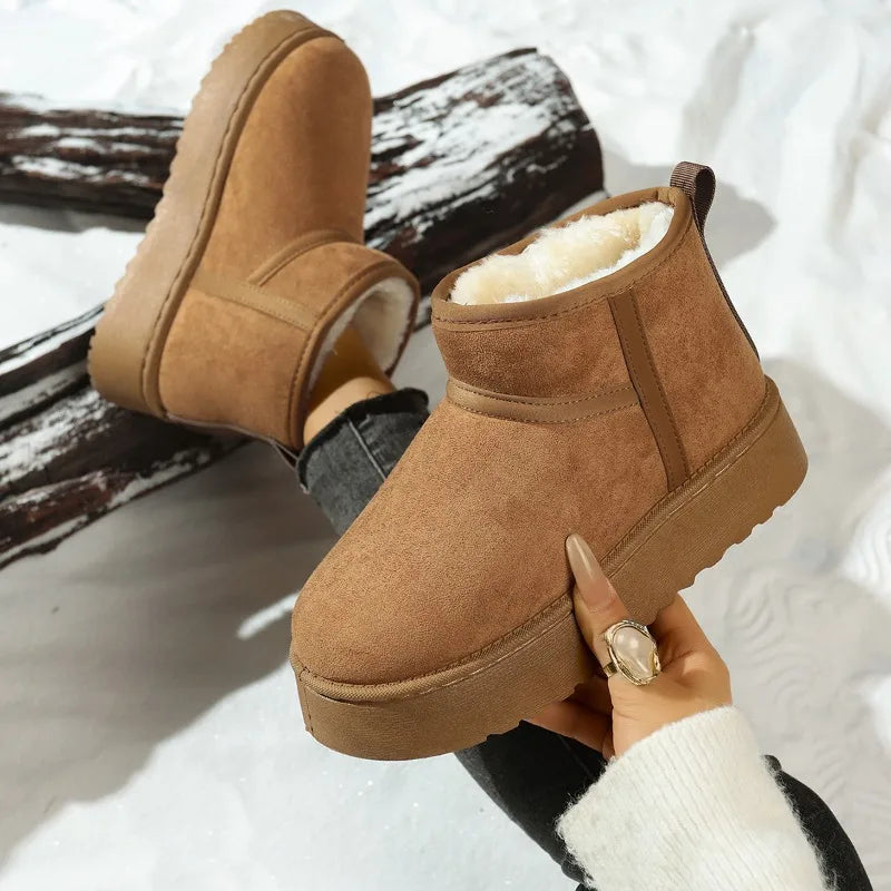 Flannel-Lined Slip-On Ankle Boots