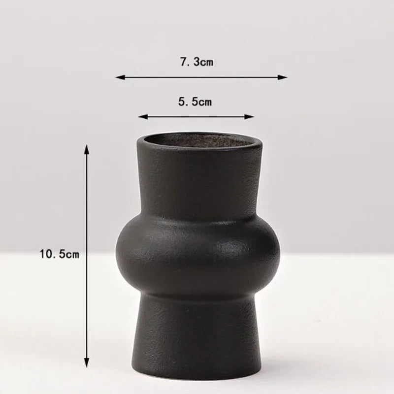 Black Ceramic Tabletop Vase
