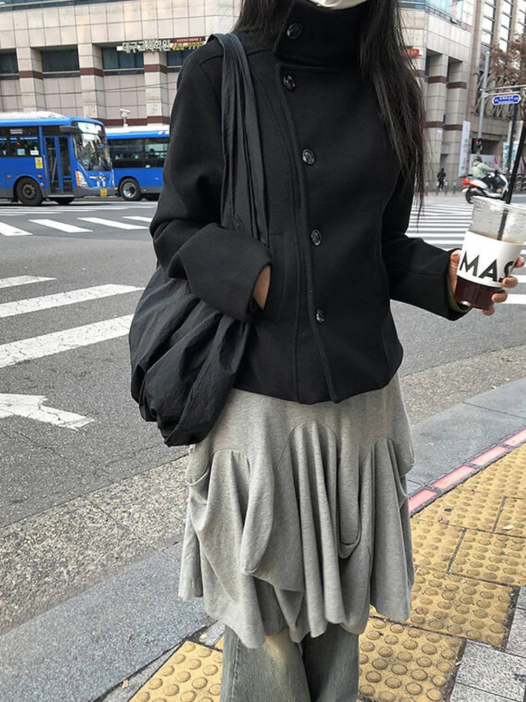 Minimalist Long-Sleeve Black Layering Top