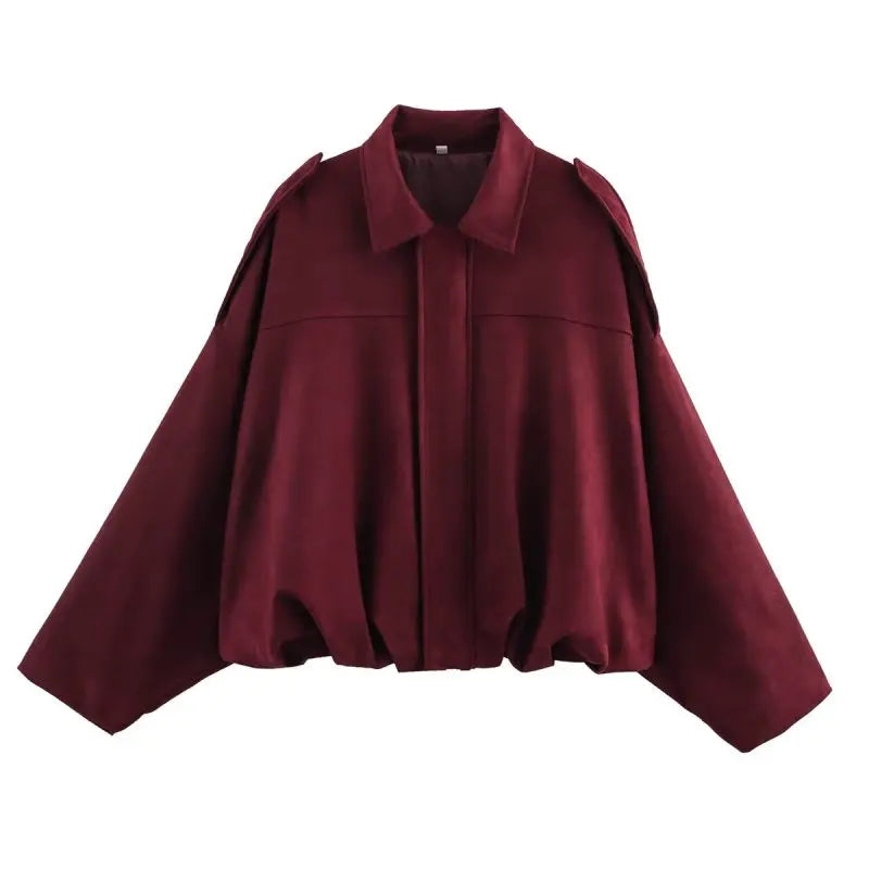 Relaxed Suede-Look Batwing Jacket