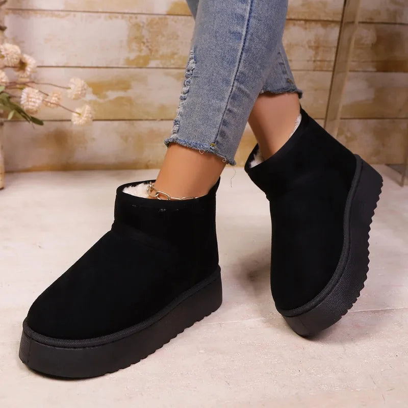 Flannel-Lined Slip-On Ankle Boots