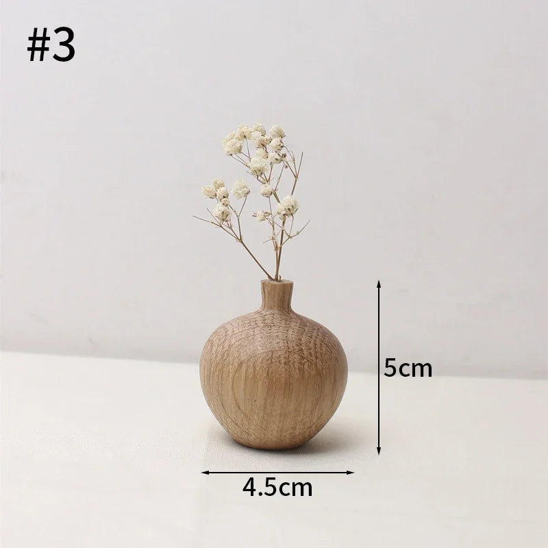 Wooden Decorative Vase for Dried Flowers