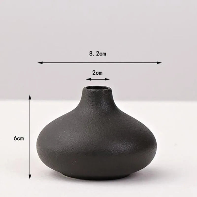 Black Ceramic Tabletop Vase