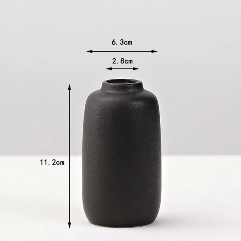 Black Ceramic Tabletop Vase
