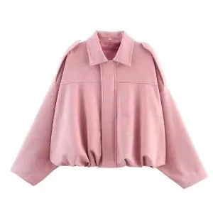 Relaxed Suede-Look Batwing Jacket