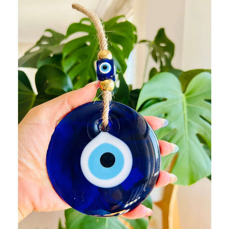 Blue Glass Evil Eye Wall Hanging