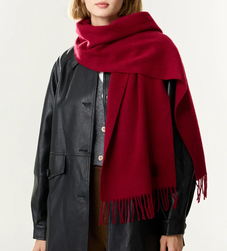 Long Wool Scarf – Solid Colour