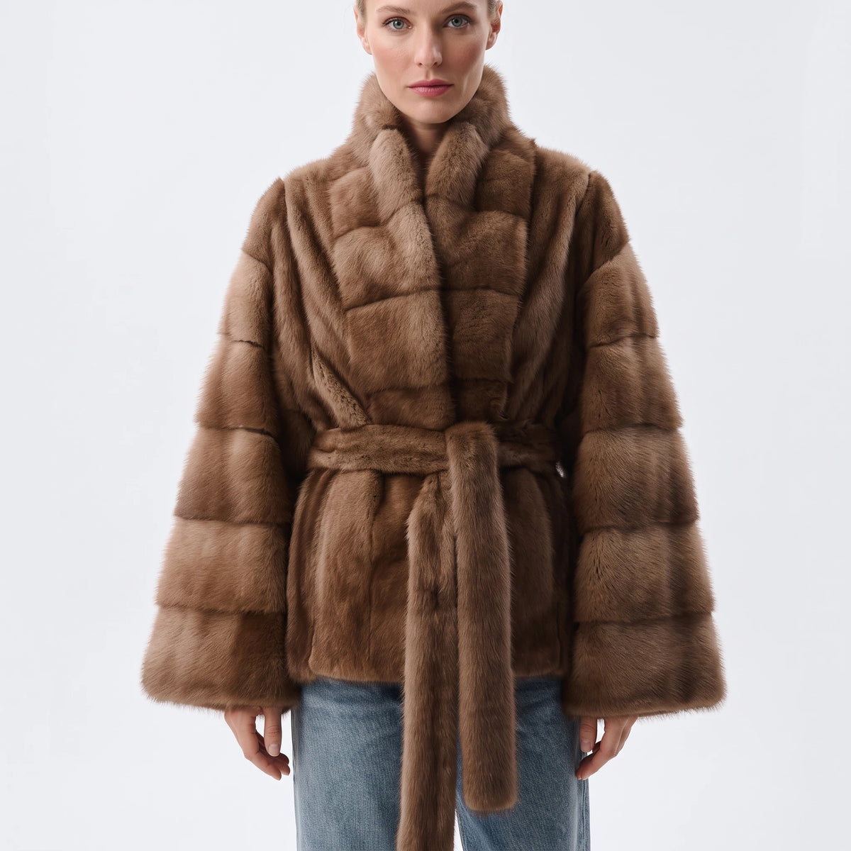 Belted Long-Sleeve Jacket