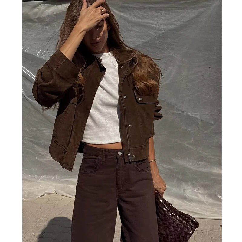 High-Neck Zip Jacket with Pocket Detailing
