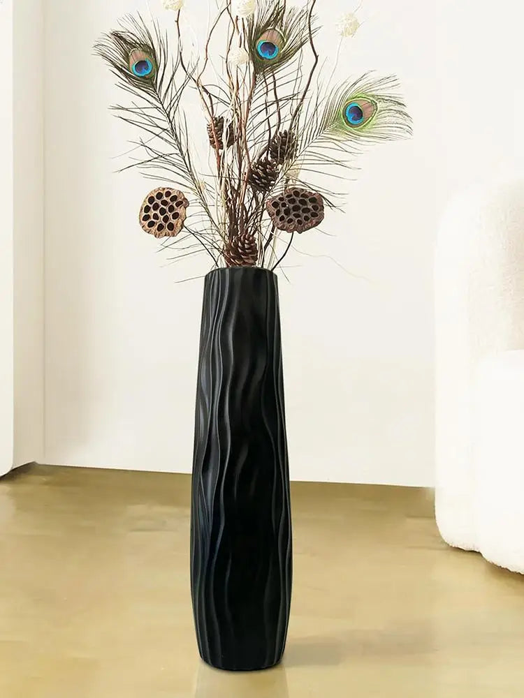 Textured Plastic Floor Vase – 58 cm