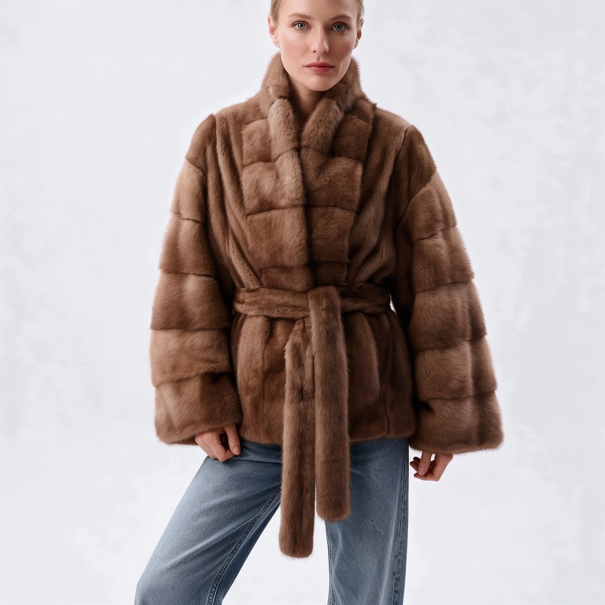 Belted Long-Sleeve Jacket