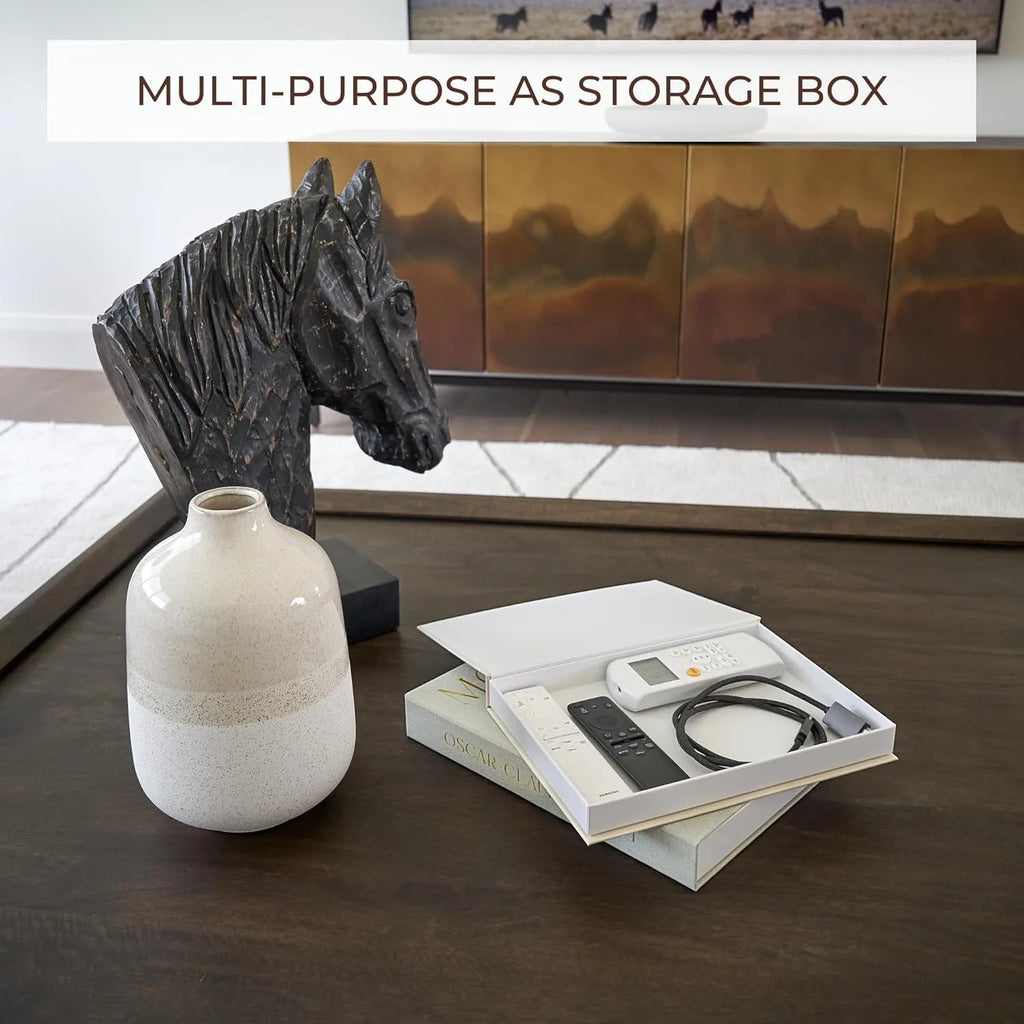 Linen-Look Decorative Book Storage Boxes – Set of 2