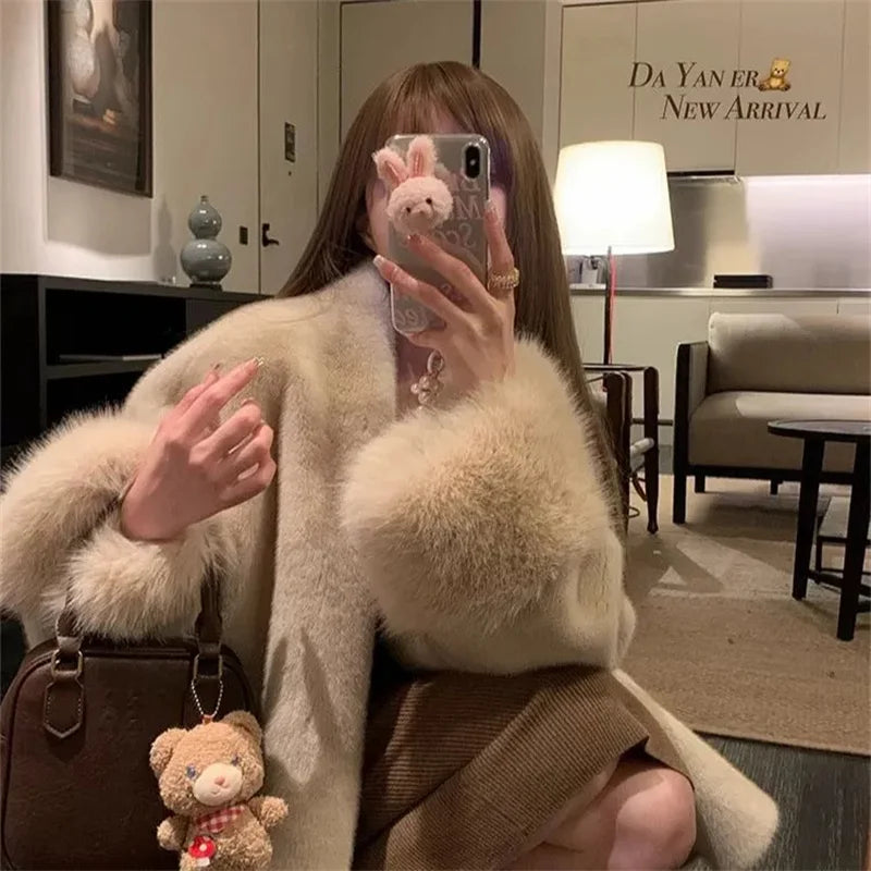 Relaxed-Fit Faux-Fur Coat