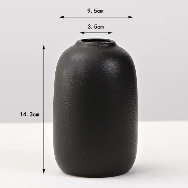 Black Ceramic Tabletop Vase